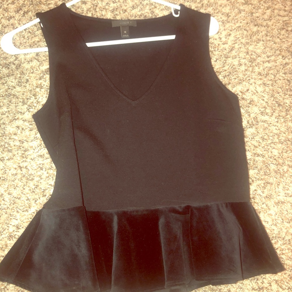 J Crew peplum top with velvet bottom